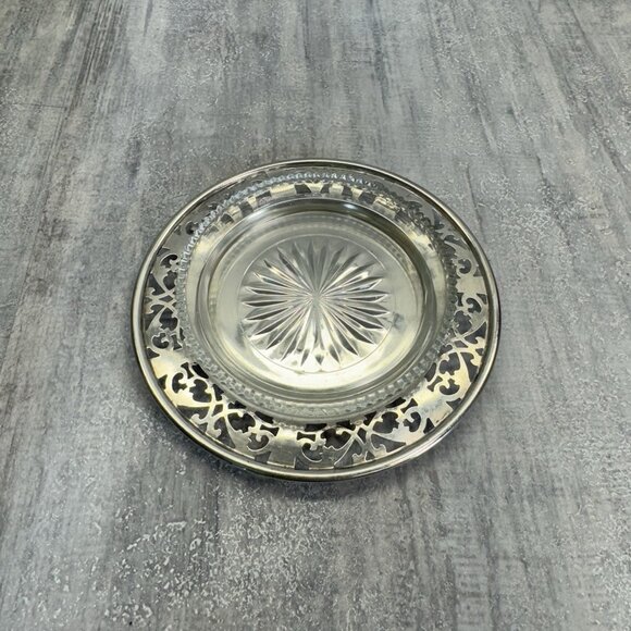 Vtg Roden Brother Sterling Silver Ashtray With Glass Insert 53 Grams 1.9 Fl Oz - Picture 2 of 11
